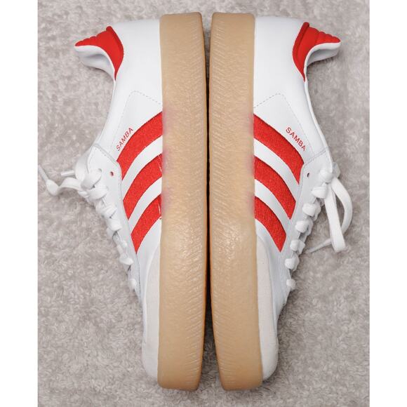 Adidas Sambae White Red Gum Platform Sneakers Samba Womens Size 10 ID0438 - Picture 3 of 15